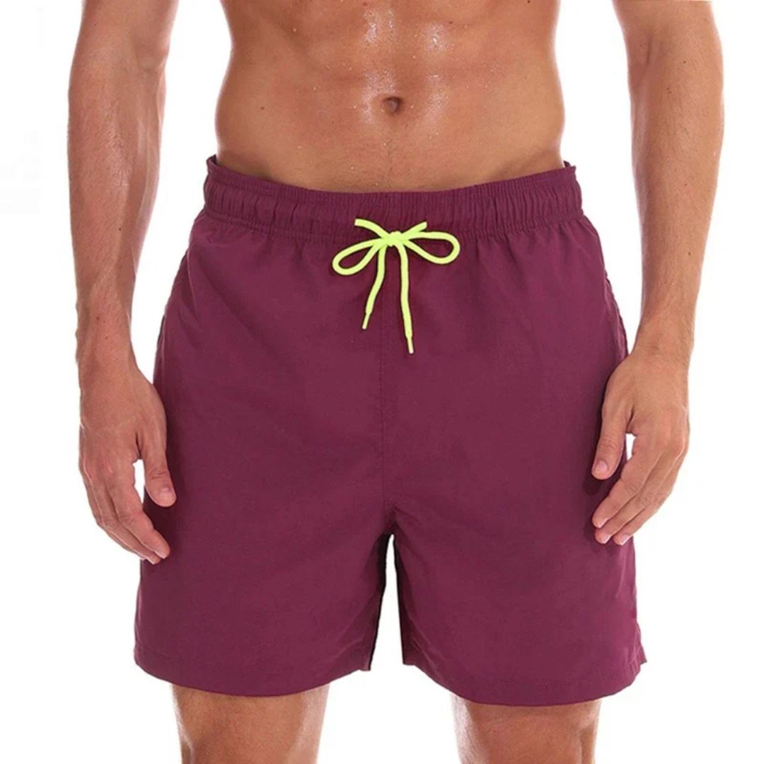Men's Beach Shorts with Elastic Waist and Pockets