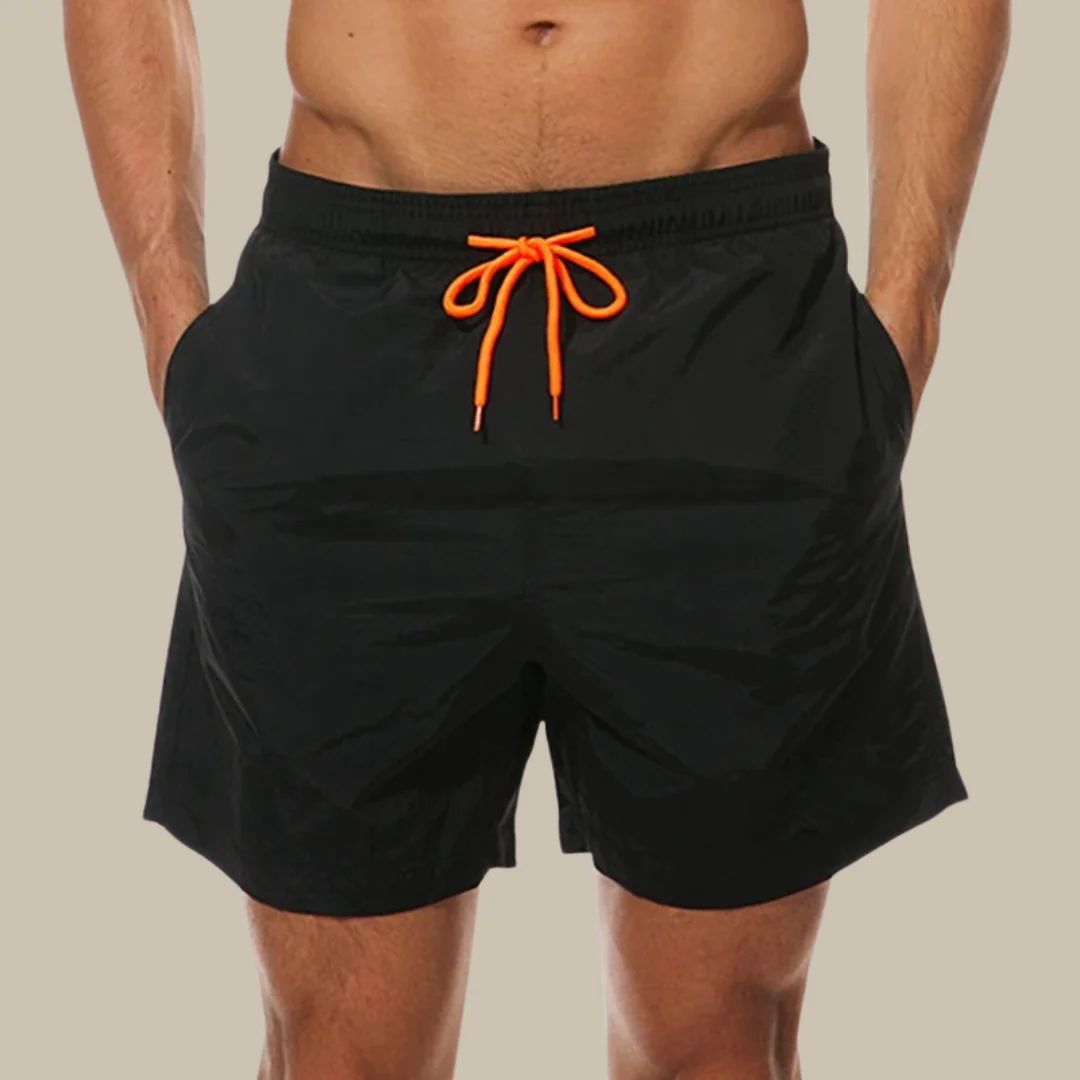 Men's Beach Shorts with Elastic Waist and Pockets - Luxivelle