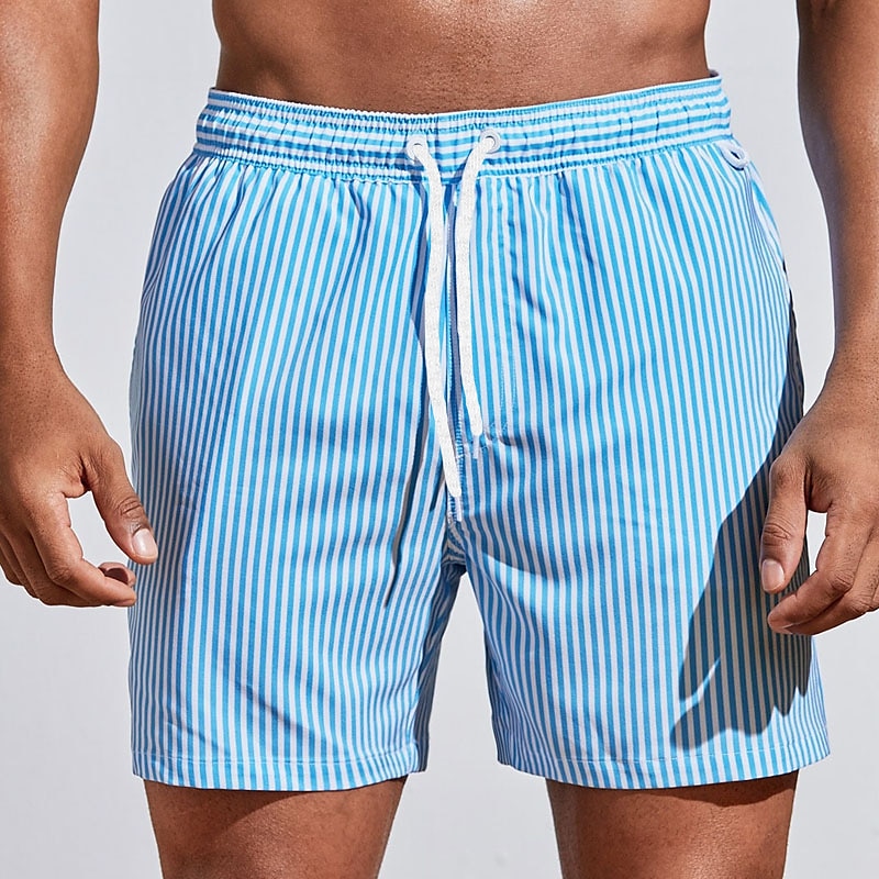 Men's Beach Striped Swim Shorts