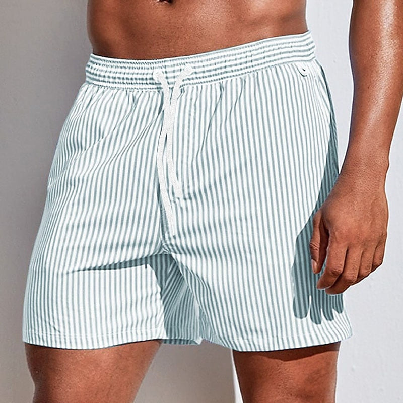 Men's Beach Striped Swim Shorts