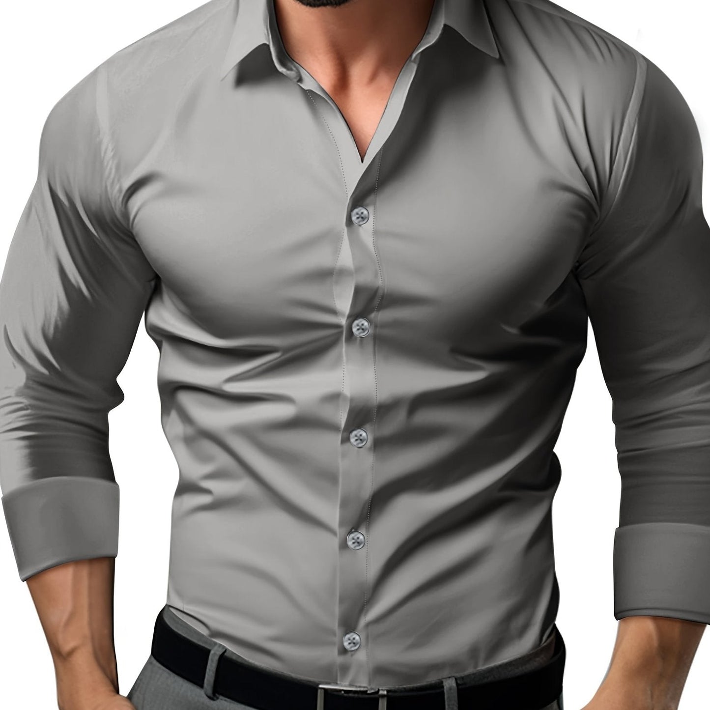 Slim Fit Men's Long Sleeve Button Down Shirt