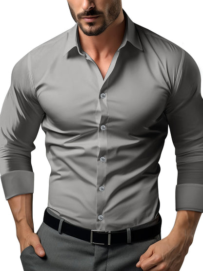 Slim Fit Men's Long Sleeve Button Down Shirt