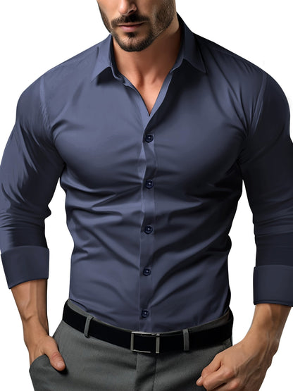 Slim Fit Men's Long Sleeve Button Down Shirt