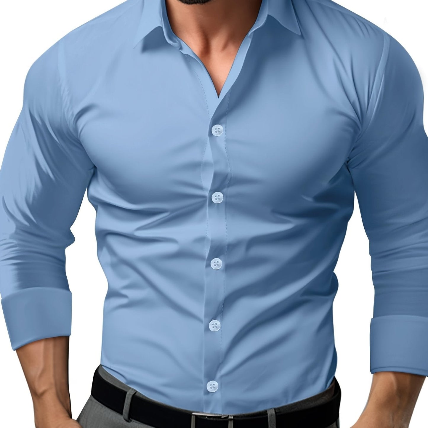 Slim Fit Men's Long Sleeve Button Down Shirt