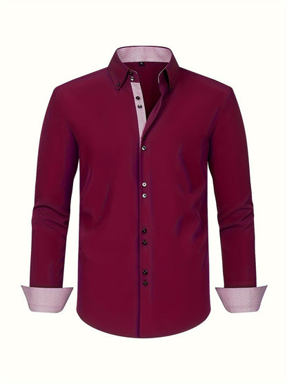 Slim Fit Men's Long Sleeve Dress Shirt