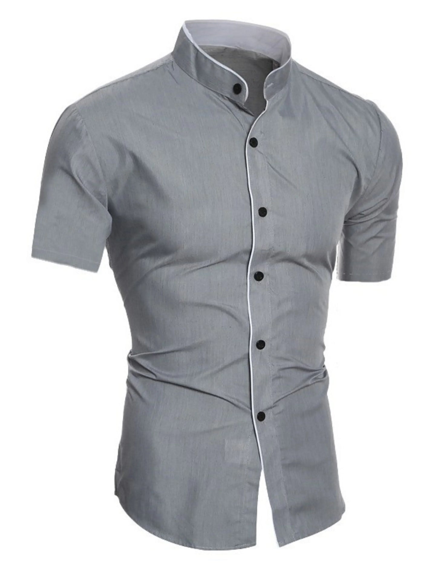 Slim Fit Short Sleeve Button Down Shirt
