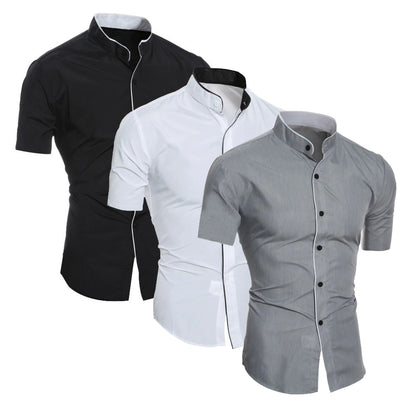 Slim Fit Short Sleeve Button Down Shirt