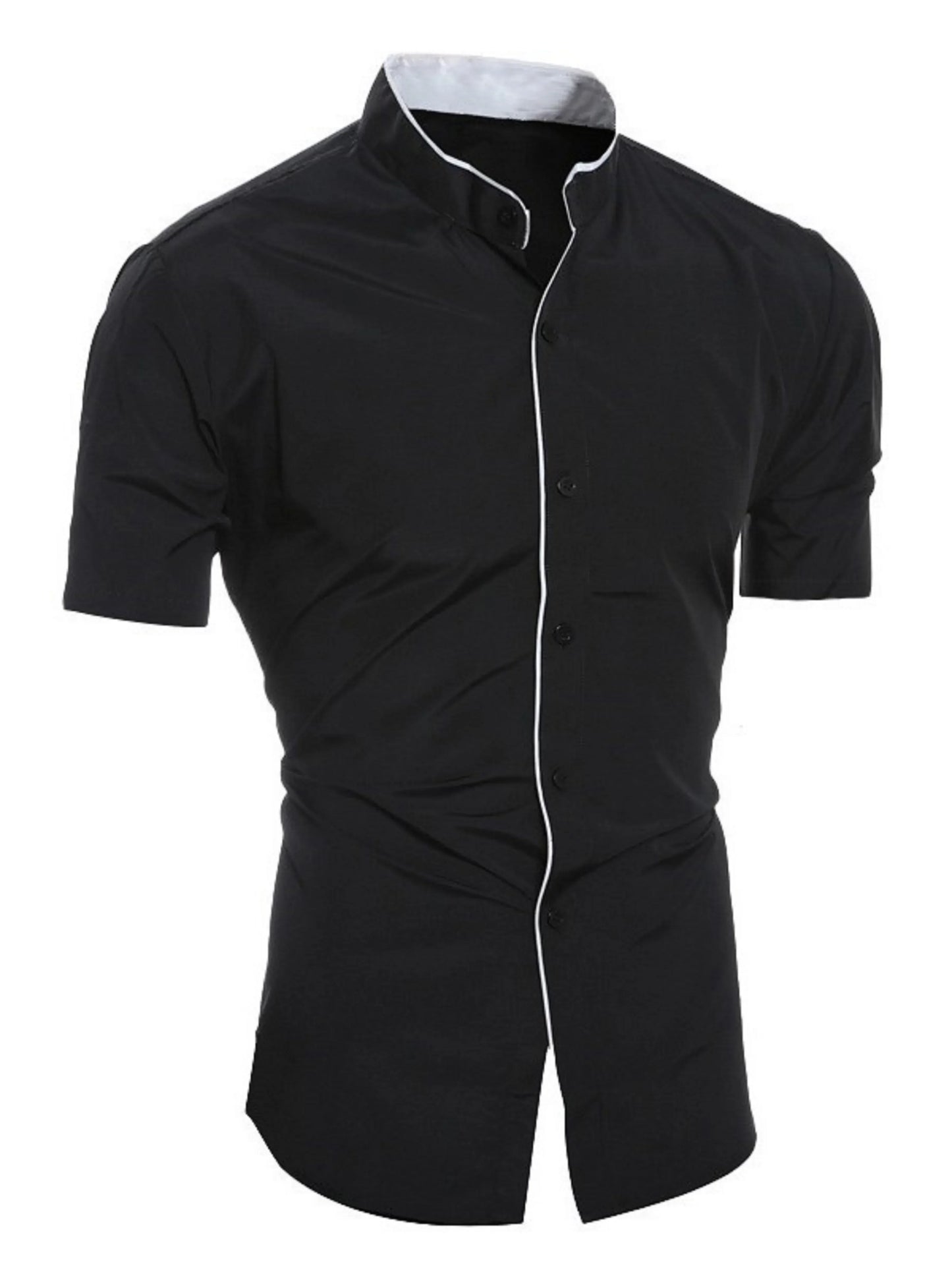 Slim Fit Short Sleeve Button Down Shirt - Luxivelle