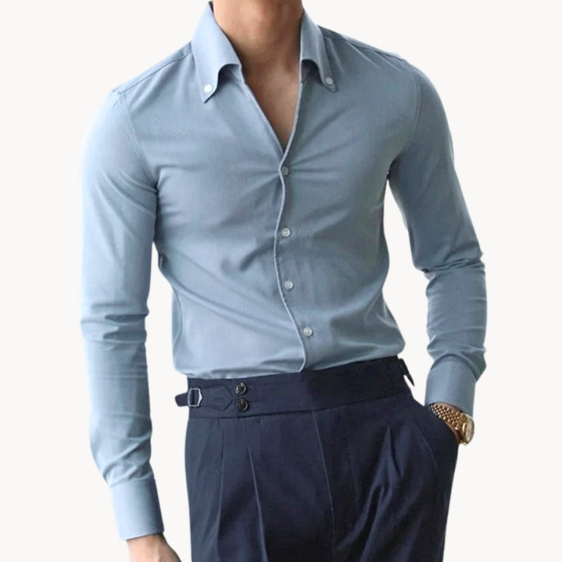 Men's Fitted Slim Shirt | Long Sleeve - Luxivelle
