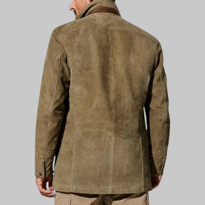 Vintage Button Front Mens Field Coat