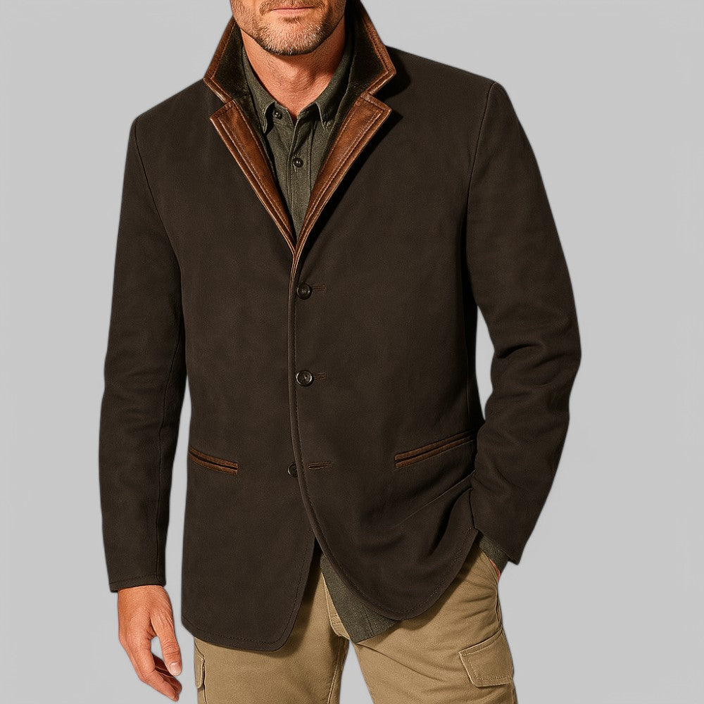 Vintage Button Front Mens Field Coat