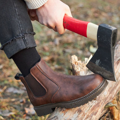 Men's Leather Ankle Work Boots