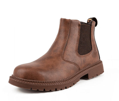 Men's Leather Ankle Work Boots - Luxivelle