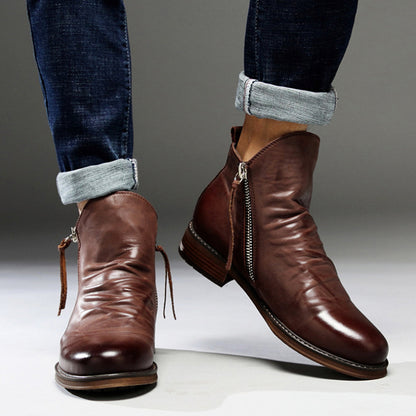 Men's Waterproof Ankle Boots Zip Up