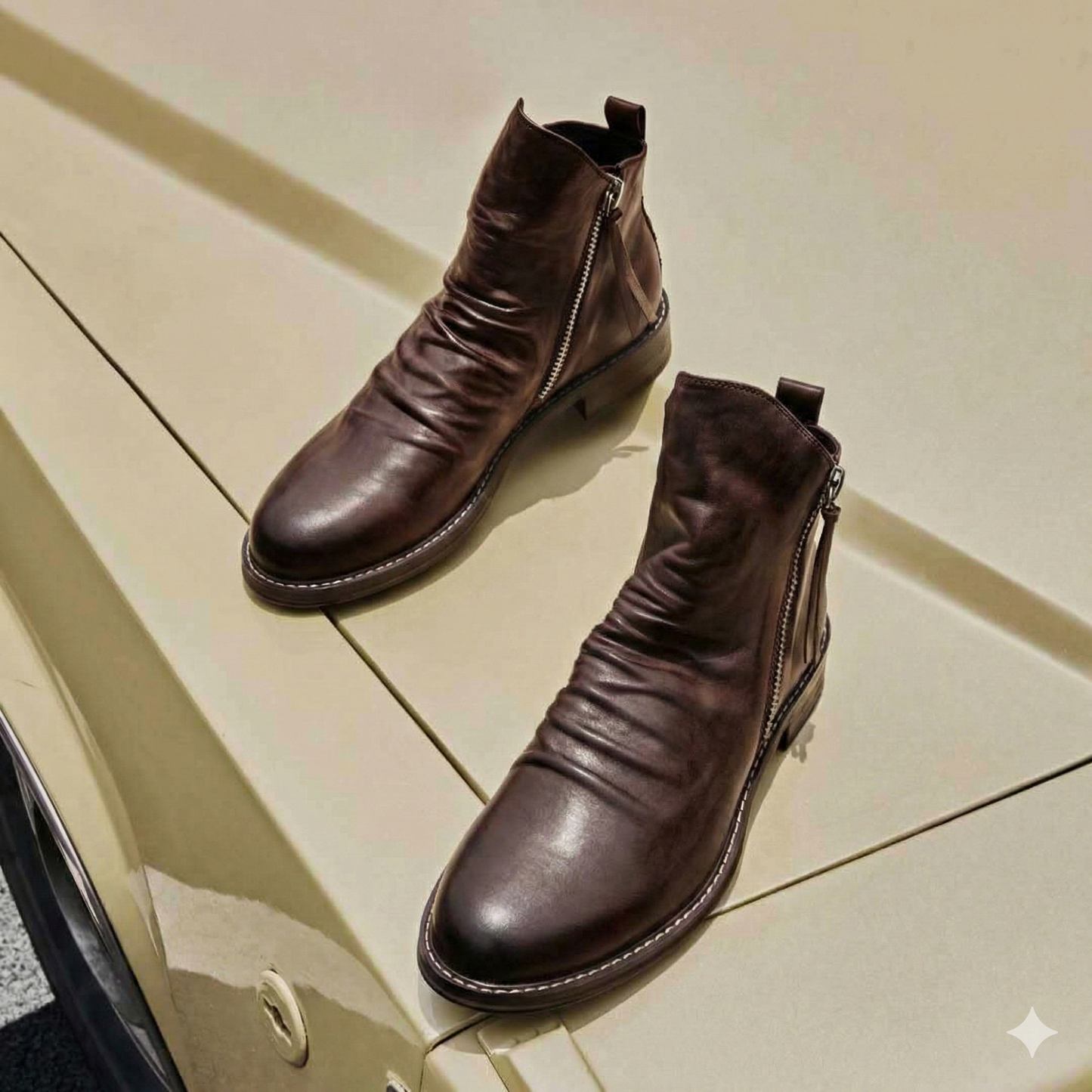 Men's Waterproof Ankle Boots Zip Up