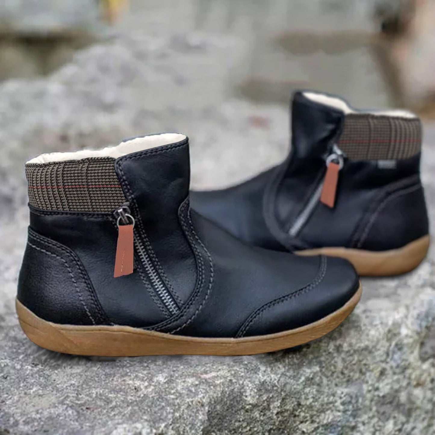 Comfortable Men's Ankle Boots Zip Up