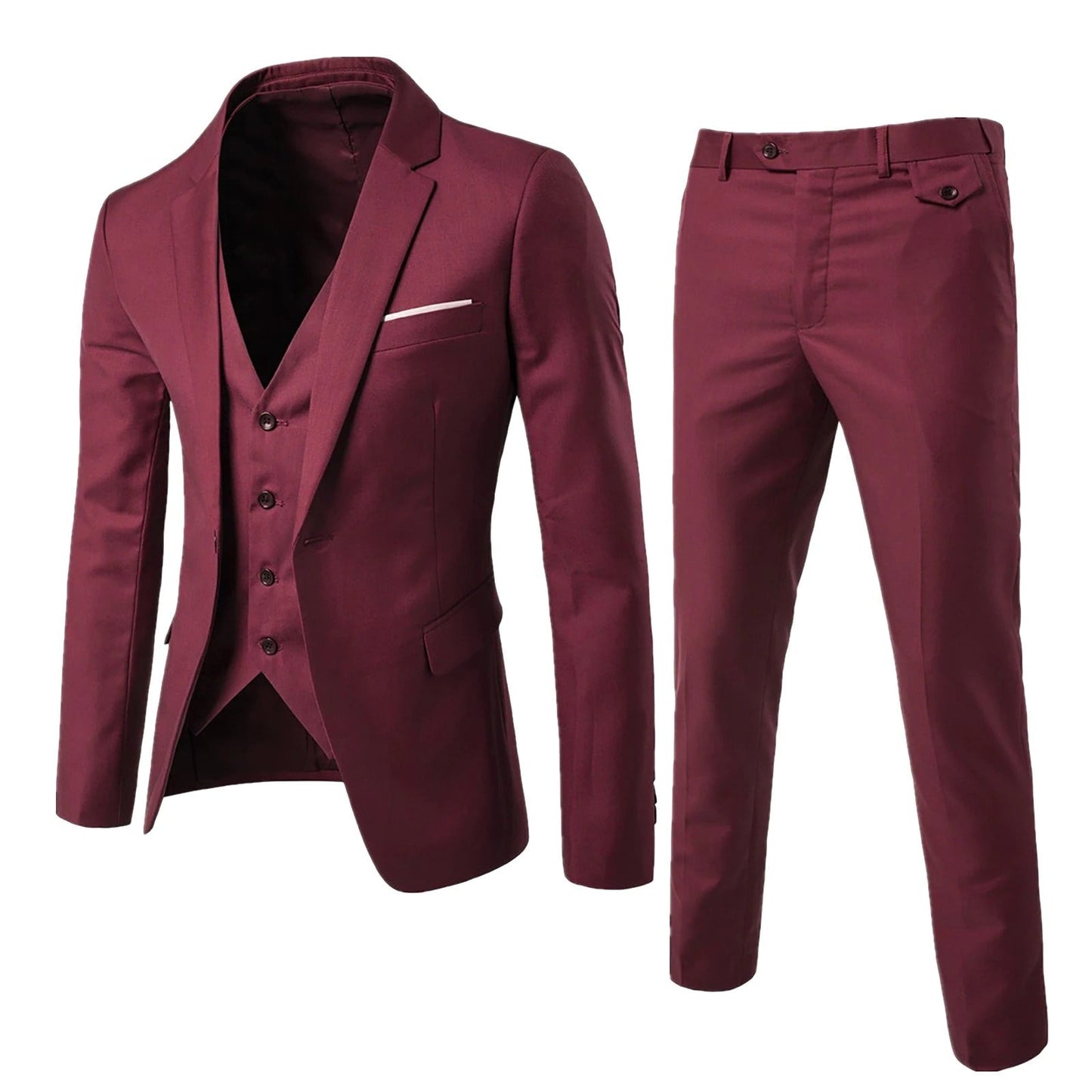 Classic 3-Piece Slim Fit Mens Suit