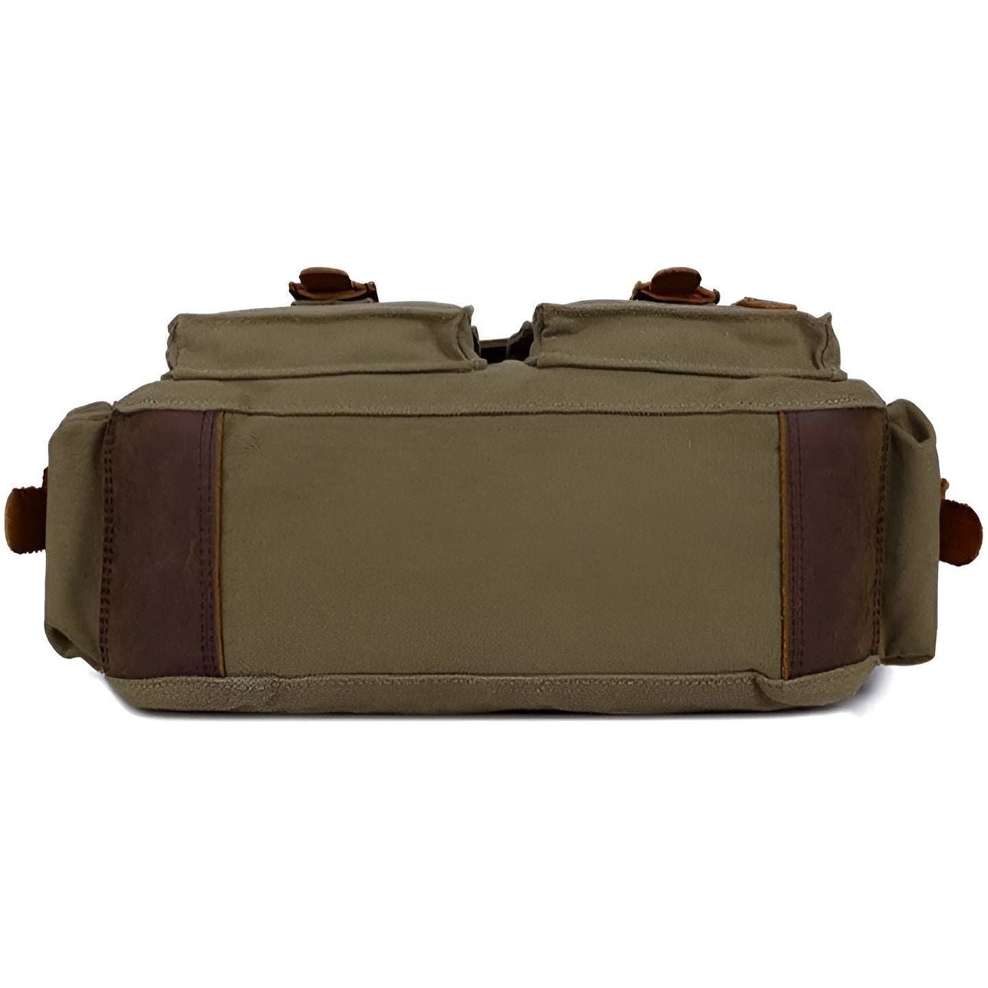 Classic Canvas Crossbody Bag for Men with Brown Leather Trim