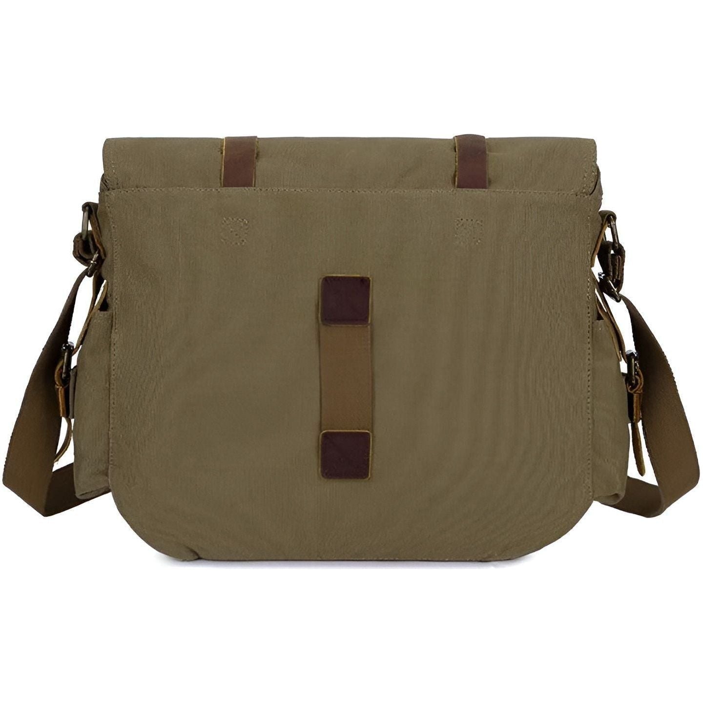 Classic Canvas Crossbody Bag for Men with Brown Leather Trim