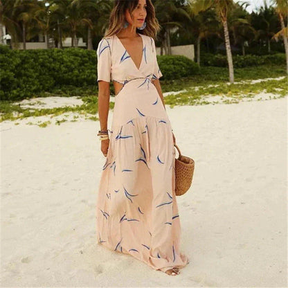 Sexy Low Cut Bodycon Waist Dress - Luxivelle