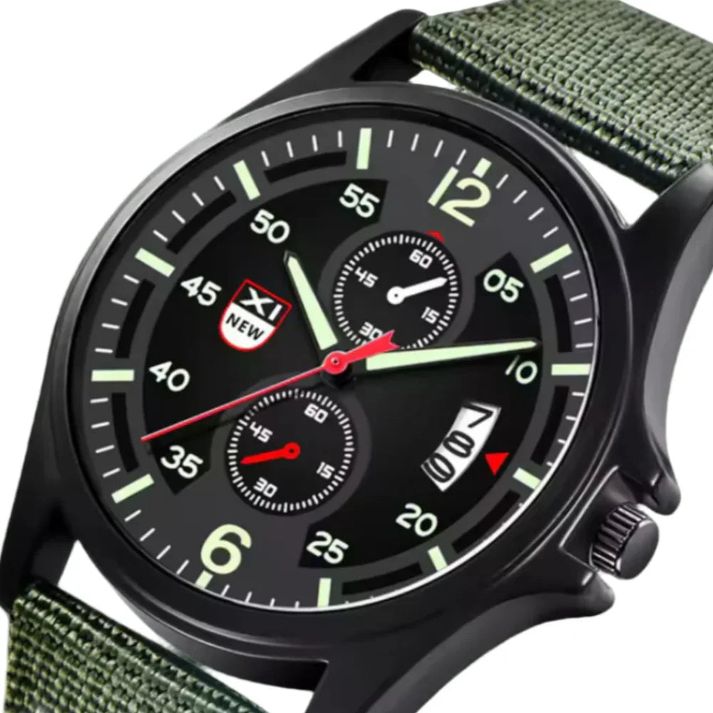Rugged Quartz Watch - Durable Sport Nylon Strap Watch