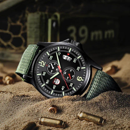 Rugged Quartz Watch - Durable Sport Nylon Strap Watch