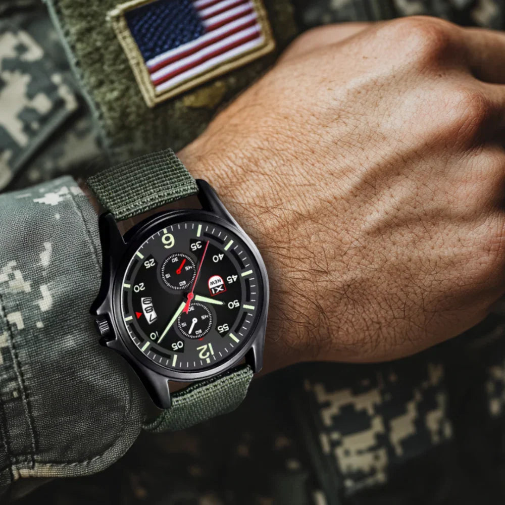 Rugged Quartz Watch - Durable Sport Nylon Strap Watch