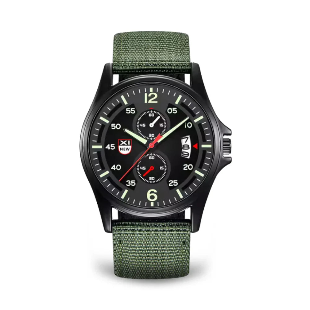 Rugged Quartz Watch - Durable Sport Nylon Strap Watch