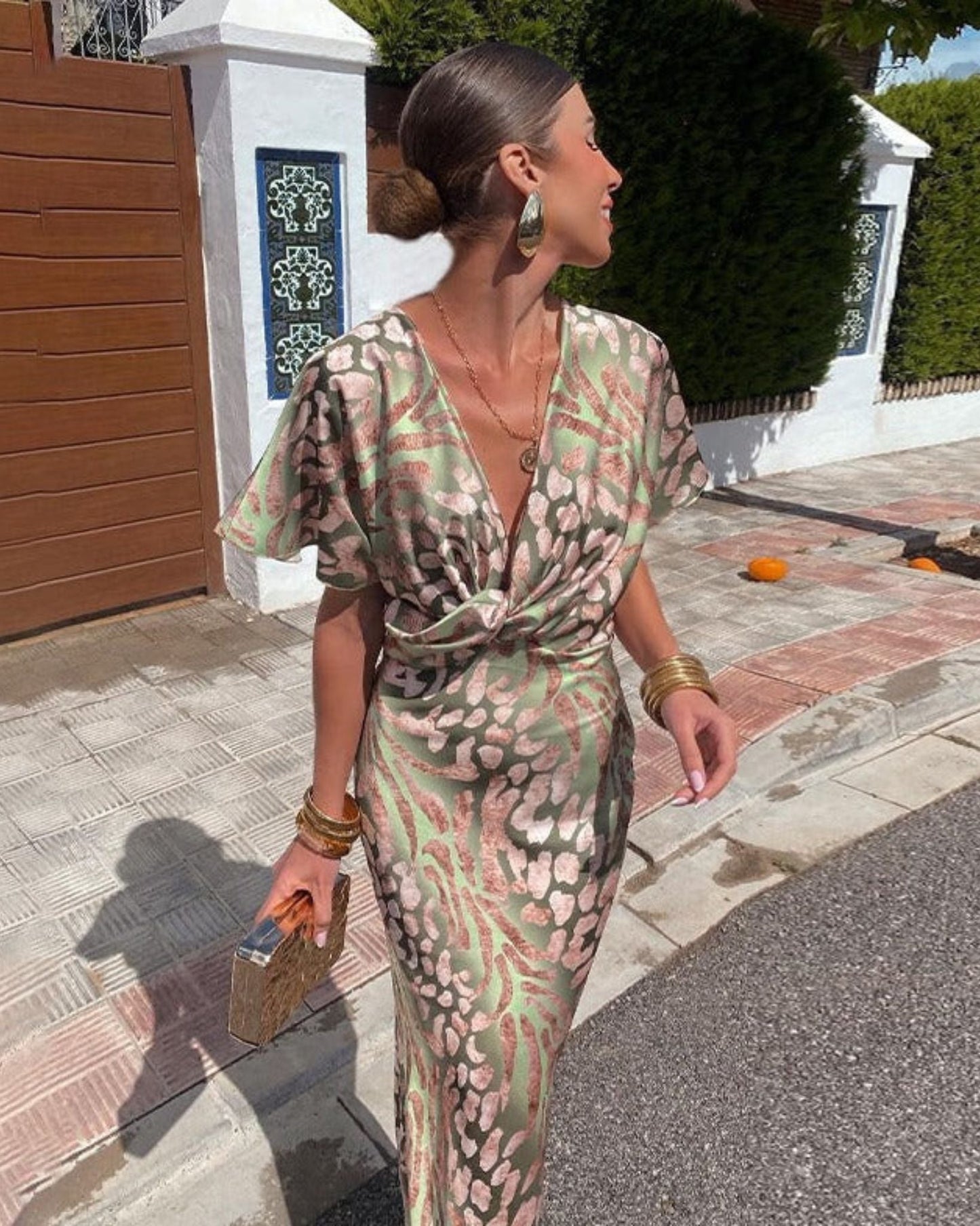Milou | Elegant maxi dress for women with draping 3