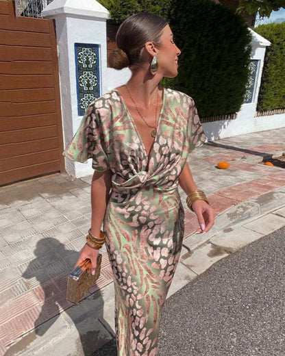 Milou | Elegant maxi dress for women with draping 3