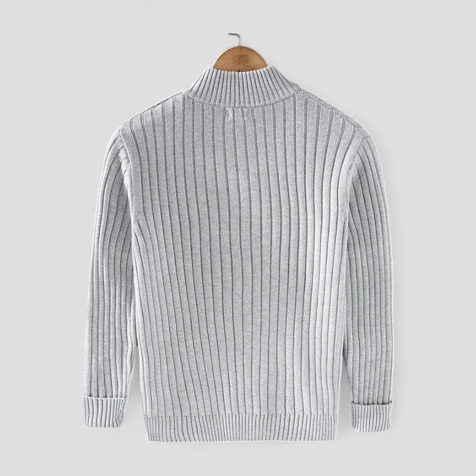 Modern Ribbed Zip Knit Cardigan for Men 3