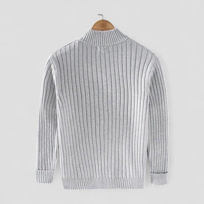 Modern Ribbed Zip Knit Cardigan for Men 3