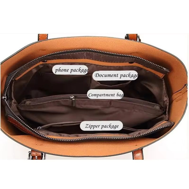 Elegant Faux Leather Tote Handbag