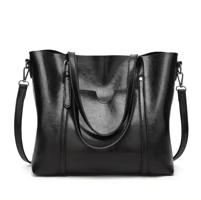 Elegant Faux Leather Tote Handbag
