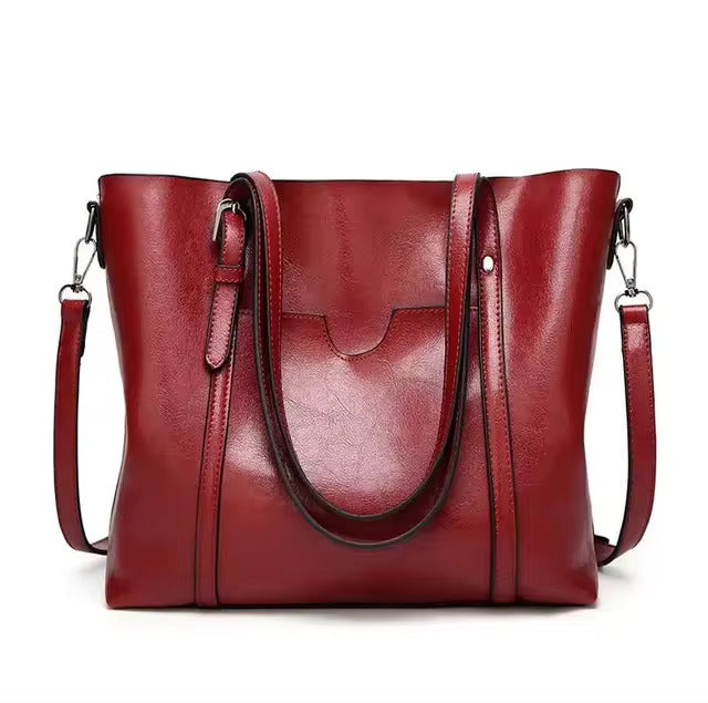 Elegant Faux Leather Tote Handbag