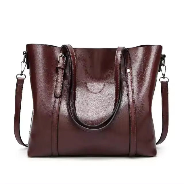 Elegant Faux Leather Tote Handbag