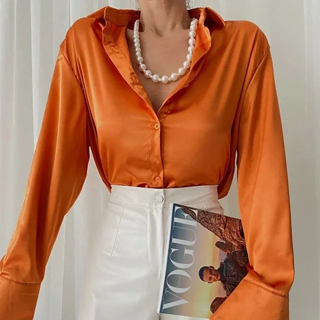 Monika | Luxurious Silk Elegant Blouse