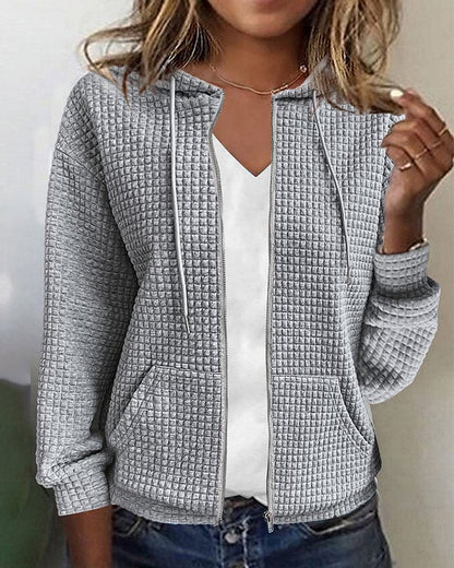 Relaxed Fit Hooded Coat for Women - Luxivelle