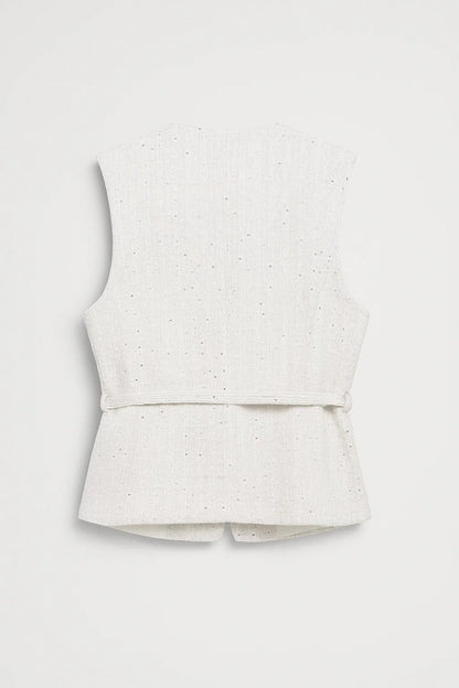 Elegant Fitted Waistcoat with Gold Buttons