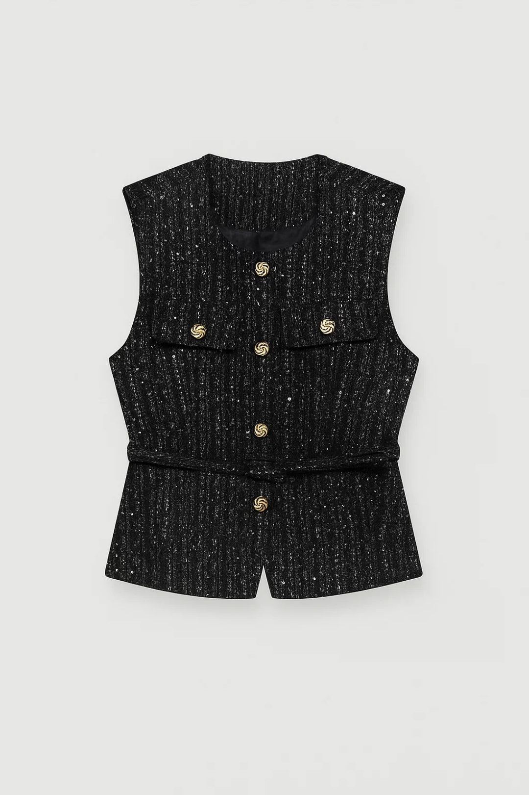 Elegant Fitted Waistcoat with Gold Buttons