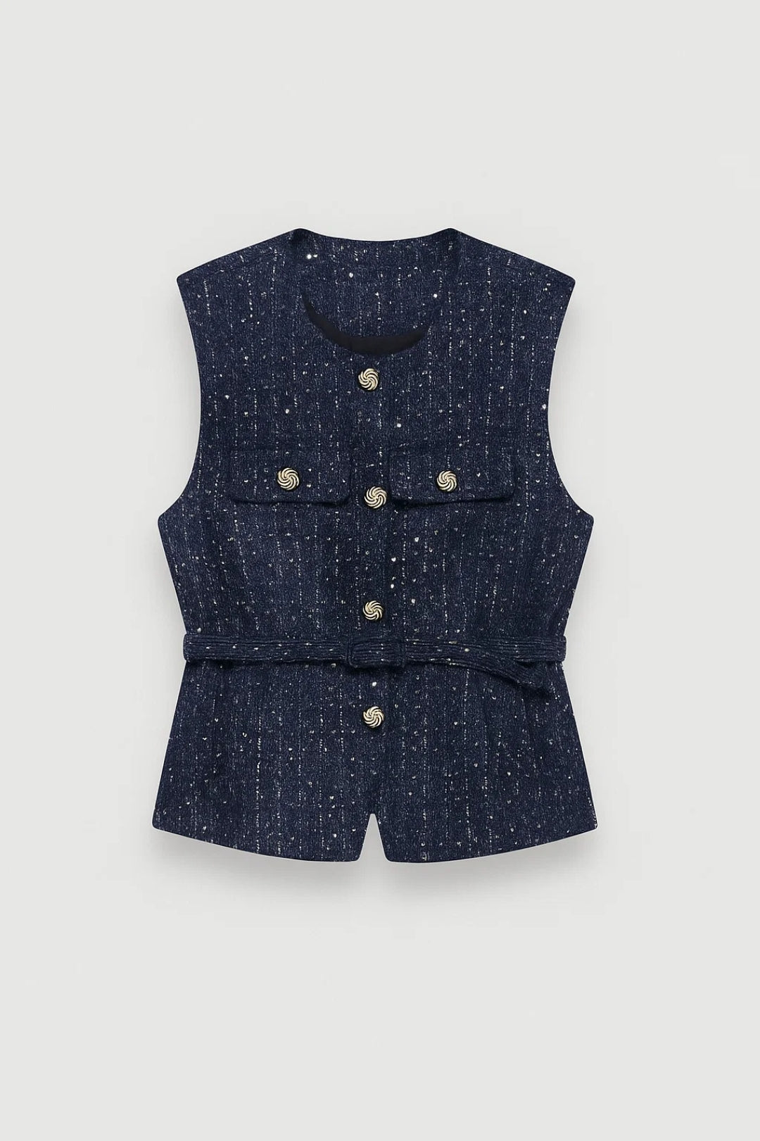 Elegant Fitted Waistcoat with Gold Buttons