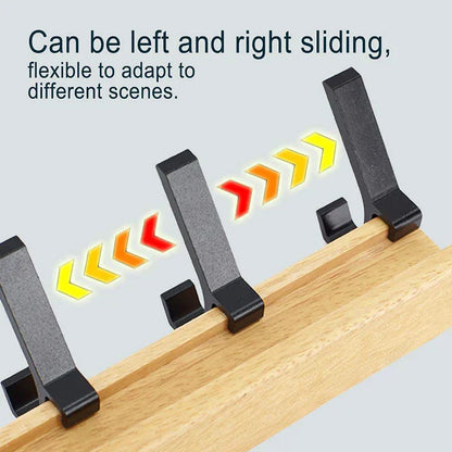 Space-Saving Wooden Coat Hook Rack - Black Modern Design