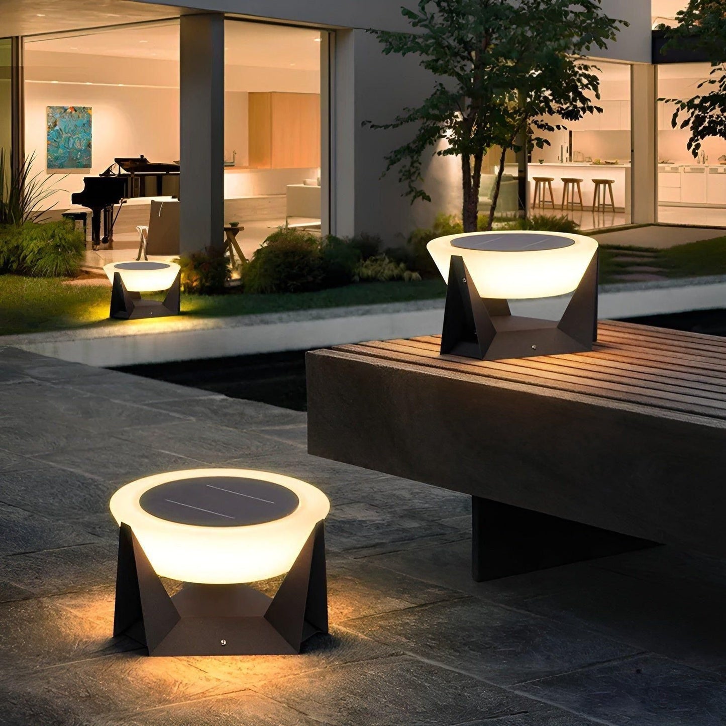 Outdoor Solar Powered Japanese Style Lamp