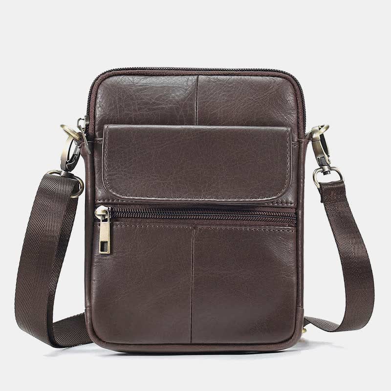Small Real Leather Crossbody Bag for Men