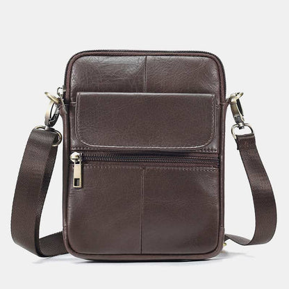 Small Real Leather Crossbody Bag for Men