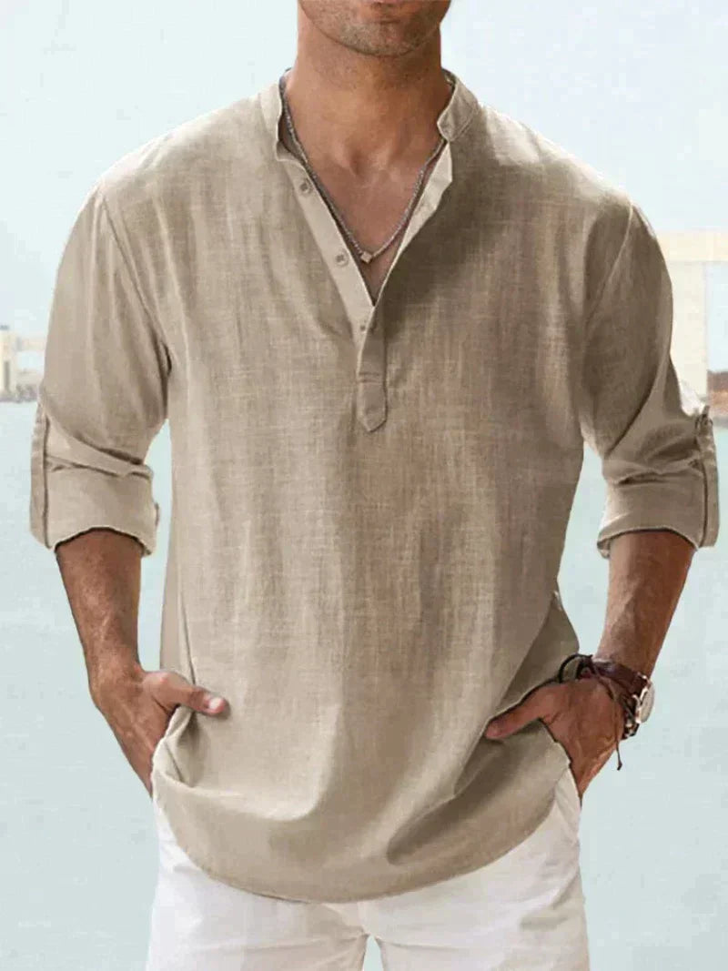 Men's Classic Cotton Long Sleeve Casual Shirt Daily Wear
