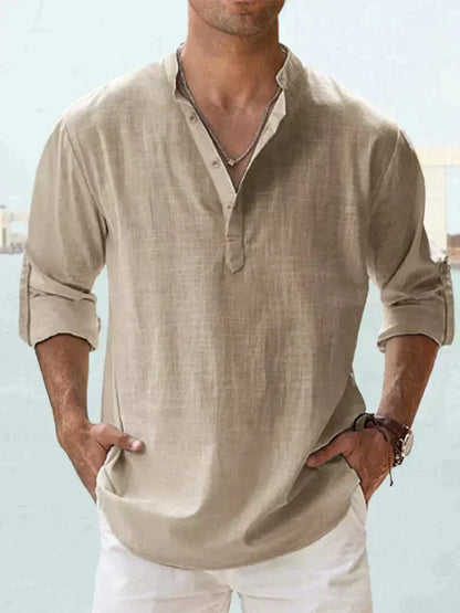 Men's Classic Cotton Long Sleeve Casual Shirt Daily Wear
