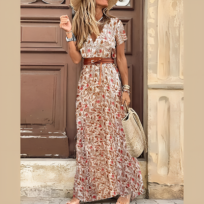 Chic Retro Floral Women's Dress