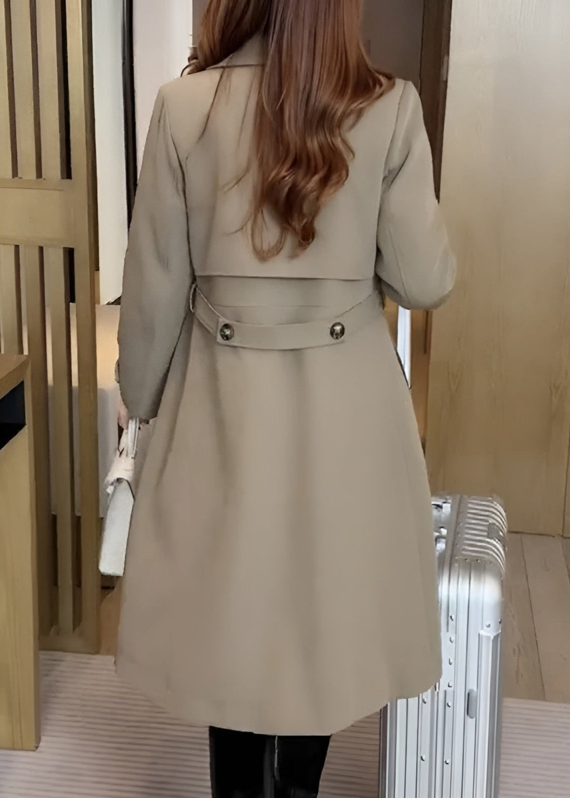Classic Women's Wool Trench Coat Winter