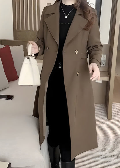 Classic Women's Wool Trench Coat Winter